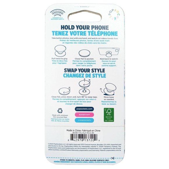 Popsockets Premium Aluminum Black Phone Grip Metal Holder PopGrip Swap 800857 - Picture 3 of 4